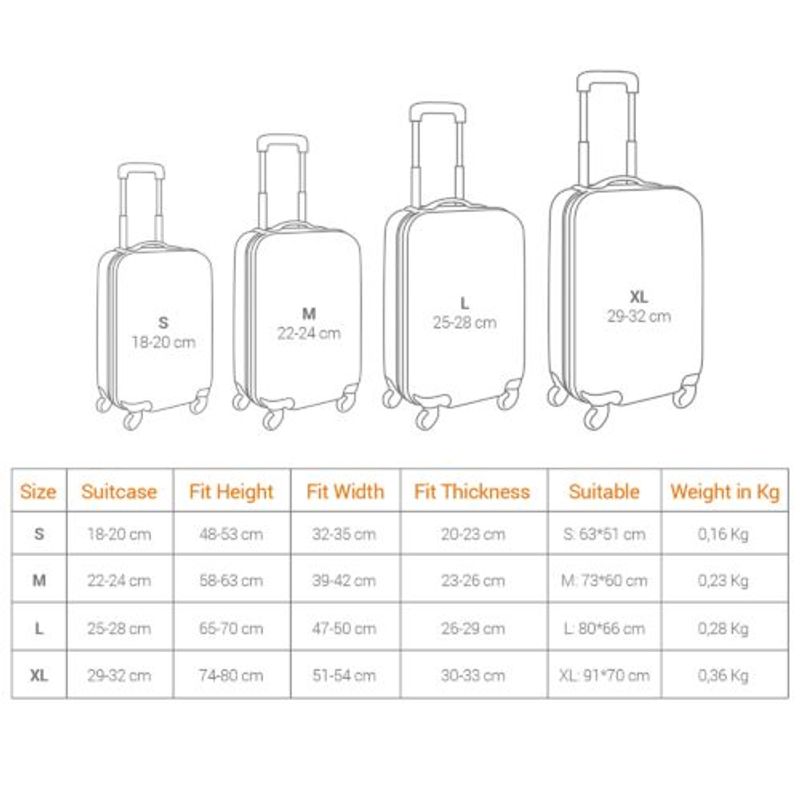 Sport si Outdoor - Articole de voiaj - Genti voiaj - Husa pentru troler marime L, Kwmobile, Negru/Alb, Lycra, 45230.3.04 - Infinity.ro