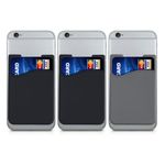 Carti si Birotica - Birotica - Accesorii de birou - Accesorii arhivare - Set 3 Huse card bancar pentru telefon, Kwmobile, Negru/Gri, Silicon, 49594.06 - Infinity.ro