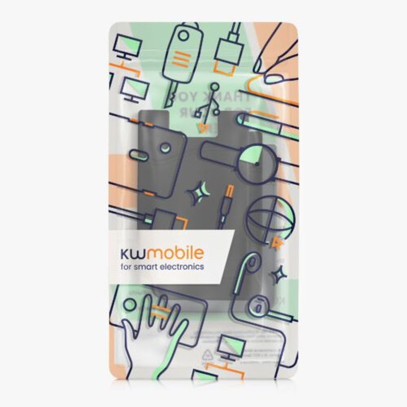 Carti si Birotica - Birotica - Accesorii de birou - Accesorii arhivare - Set 3 Huse card bancar pentru telefon, Kwmobile, Negru/Gri, Silicon, 49594.06 - Infinity.ro