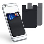 Carti si Birotica - Birotica - Accesorii de birou - Accesorii arhivare - Set 3 Huse card bancar pentru telefon, Kwmobile, Negru/Gri, Silicon, 49594.06 - Infinity.ro