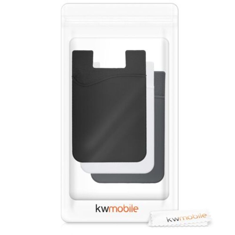 Carti si Birotica - Birotica - Accesorii de birou - Accesorii arhivare - Set 3 Huse card bancar pentru telefon, Kwmobile, Multicolor, Silicon, 49594.01 - Infinity.ro