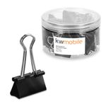 Carti si Birotica - Birotica - Accesorii de birou - Accesorii arhivare - Set 50 Clipsuri pentru documente 25 mm, Kwmobile, Negru, Metal, 49442.03 - Infinity.ro