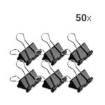 Carti si Birotica - Birotica - Accesorii de birou - Accesorii arhivare - Set 50 Clipsuri pentru documente 25 mm, Kwmobile, Negru, Metal, 49442.03 - Infinity.ro