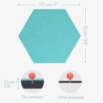 Carti si Birotica - Birotica - Accesorii de birou - Table si clipboard-uri - Set 6 Panouri pluta hexagonal Navaris, 15 x 17 cm, 10 pini, 46230.01 - Infinity.ro