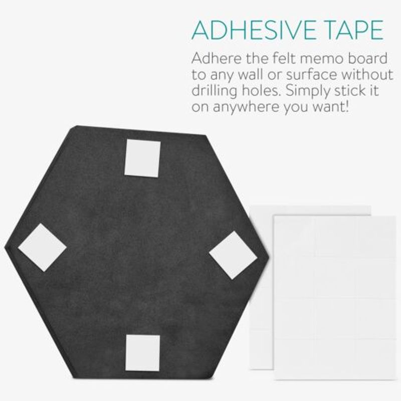 Carti si Birotica - Birotica - Accesorii de birou - Table si clipboard-uri - Set 6 Panouri pluta hexagonal Navaris, 15 x 17 cm, 10 pini, 46230.01 - Infinity.ro