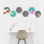 Carti si Birotica - Birotica - Accesorii de birou - Table si clipboard-uri - Set 6 Panouri pluta hexagonal Navaris, 15 x 17 cm, 10 pini, 46230.01 - Infinity.ro
