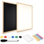 Carti si Birotica - Birotica - Accesorii de birou - Table si clipboard-uri - Tabla magnetica combinata cu creta Navaris, 60 x 40 cm, 46082.02 - Infinity.ro