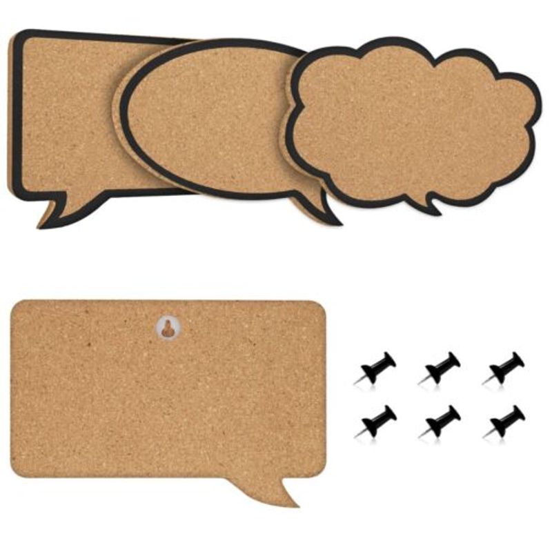 Carti si Birotica - Birotica - Accesorii de birou - Table si clipboard-uri - Set 3 Panouri pluta Navaris, 22 x 17 cm, 6 pini, 45367.03 - Infinity.ro