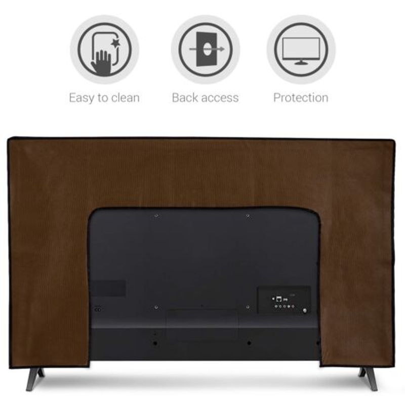 TV, Audio-Video si Foto - Accesorii TV si audio - Accesorii TV - Husa de praf pentru televizor 55 inch, Kwmobile, Maro, Textil, 51703.18 - Infinity.ro