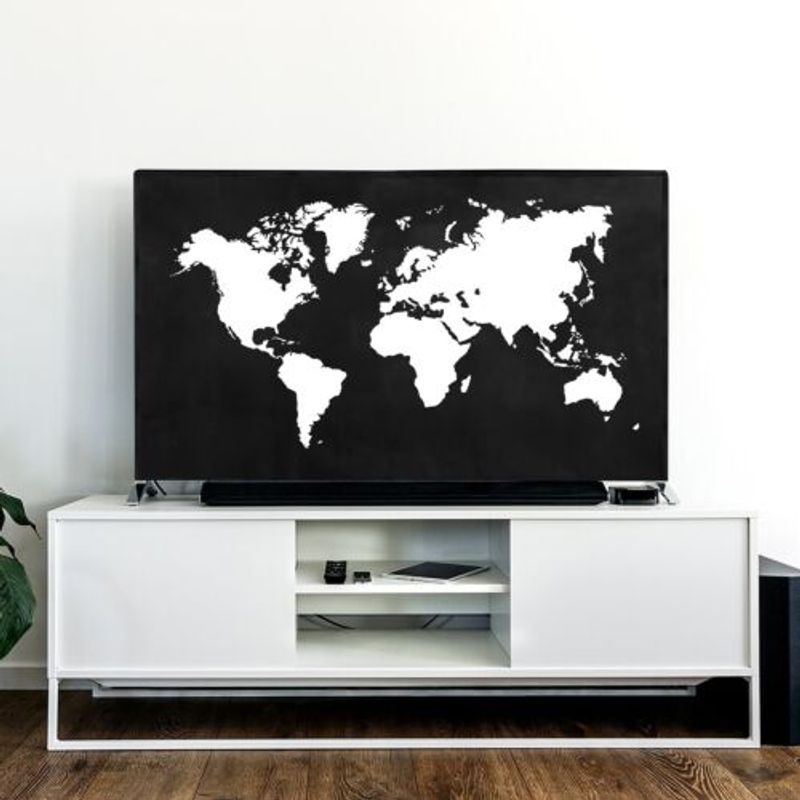 TV, Audio-Video si Foto - Accesorii TV si audio - Accesorii TV - Husa de praf pentru televizor 65 inch, Kwmobile, Negru/Alb, Textil, 51993.02 - Infinity.ro