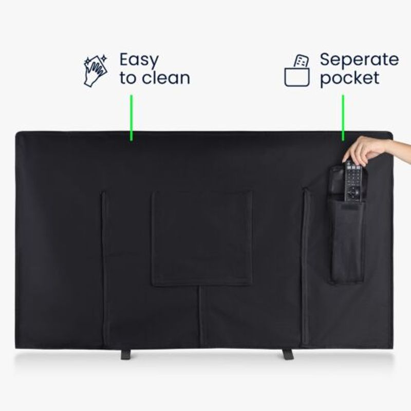 TV, Audio-Video si Foto - Accesorii TV si audio - Accesorii TV - Husa de exterior pentru televizor 32 inch, Kwmobile, Negru, Poliester, 58161.01 - Infinity.ro