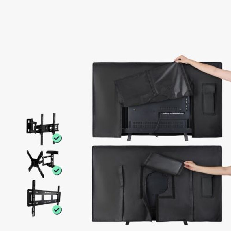 TV, Audio-Video si Foto - Accesorii TV si audio - Accesorii TV - Husa de exterior pentru televizor 32 inch, Kwmobile, Negru, Poliester, 58161.01 - Infinity.ro