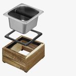 Electronice si Electrocasnice - Electrocasnice bucatarie - Preparare bauturi - Accesorii si consumabile aparate preparare bauturi - Cos pentru zatul de cafea din lemn si inox Navaris, Bara de silicon, 54693.01 - Infinity.ro