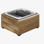 Electronice si Electrocasnice - Electrocasnice bucatarie - Preparare bauturi - Accesorii si consumabile aparate preparare bauturi - Cos pentru zatul de cafea din lemn si inox Navaris, Bara de silicon, 54693.01 - Infinity.ro