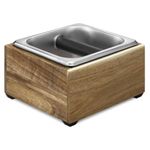 Electronice si Electrocasnice - Electrocasnice bucatarie - Preparare bauturi - Accesorii si consumabile aparate preparare bauturi - Cos pentru zatul de cafea din lemn si inox Navaris, Bara de silicon, 54693.01 - Infinity.ro