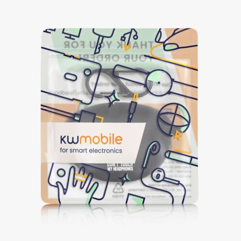 Laptop, Telefoane si Tablete - Telefoane mobile si accesorii - Accesorii Telefoane - Huse telefoane - Husa pentru casti Huawei FreeBuds 4i, Kwmobile, Negru/Alb, Silicon, 58153.01 - Infinity.ro