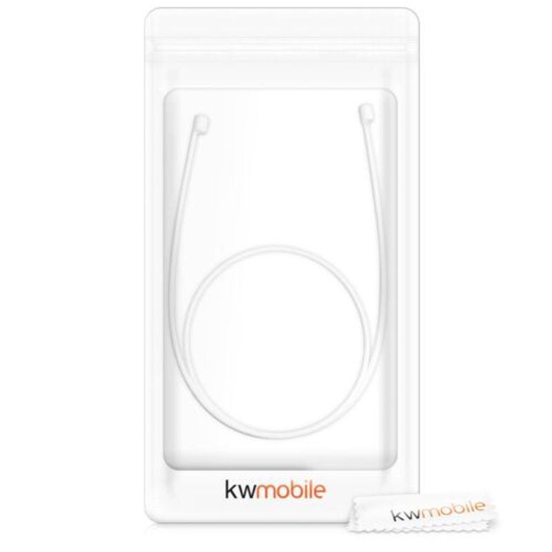 TV, Audio-Video si Foto - Portabile audio - Casti audio - Curea pentru casti Apple AirPods 3/AirPods 2/AirPods Pro, Kwmobile, Alb, Silicon, 41313.02 - Infinity.ro
