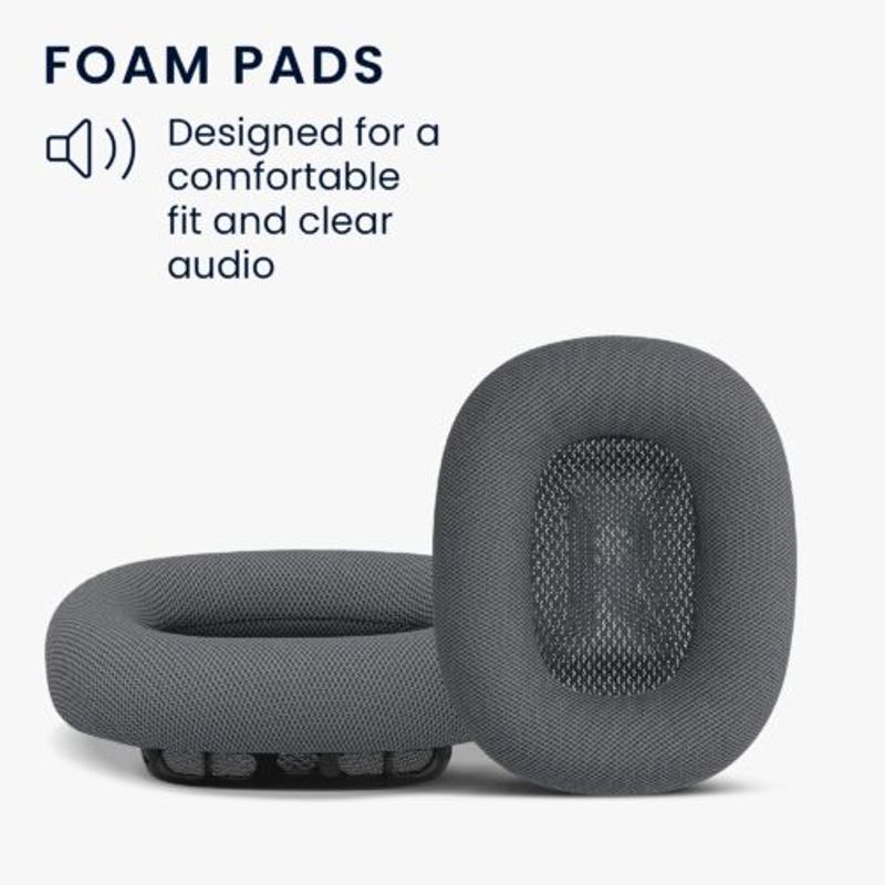 TV, Audio-Video si Foto - Portabile audio - Casti audio - Set 2 Perne de urechi pentru casti Apple AirPods Max, Kwmobile, Gri, Piele ecologica, 55895.19 - Infinity.ro