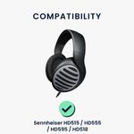 TV, Audio-Video si Foto - Portabile audio - Casti audio - Set 2 Perne de urechi pentru casti Sennheiser HD555/HD518/HD595, Kwmobile, Negru, Textil, 50666.01 - Infinity.ro