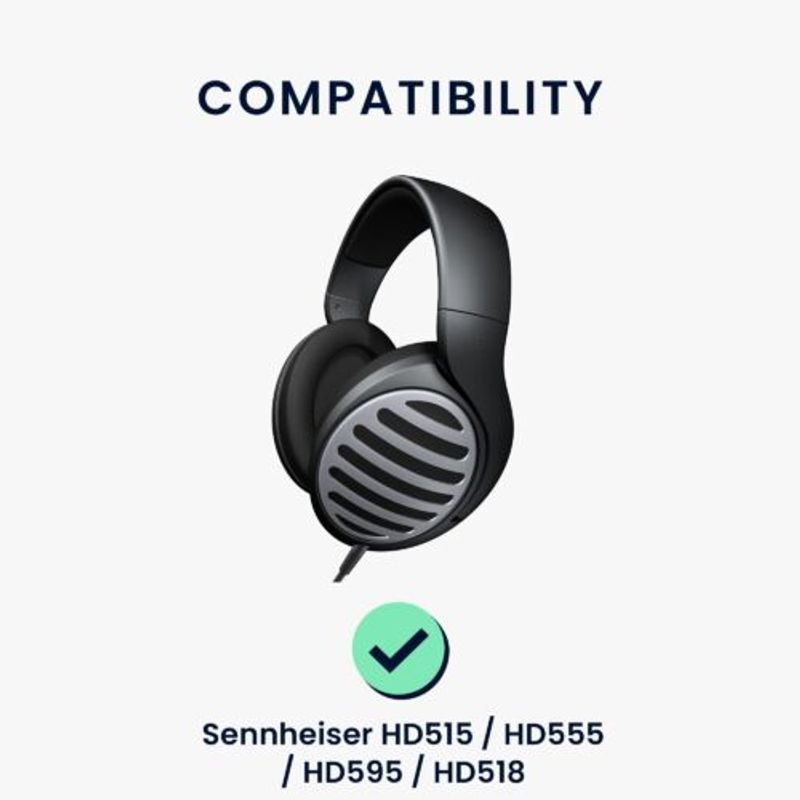 TV, Audio-Video si Foto - Portabile audio - Casti audio - Set 2 Perne de urechi pentru casti Sennheiser HD555/HD518/HD595, Kwmobile, Negru, Textil, 50666.01 - Infinity.ro