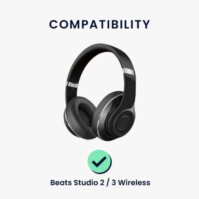 TV, Audio-Video si Foto - Portabile audio - Casti audio - Set 2 Perne de urechi pentru casti Beats Studio 2/Studio 3 Wireless, Kwmobile, Gri, Piele ecologica, 45042.155 - Infinity.ro