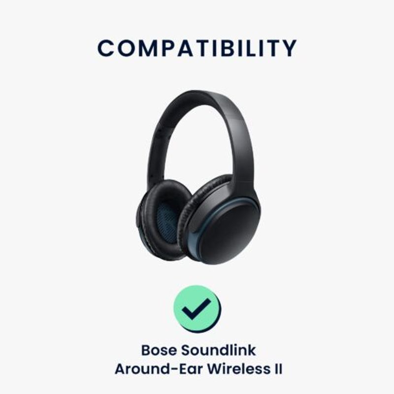 TV, Audio-Video si Foto - Portabile audio - Casti audio - Set 2 Perne de urechi pentru casti Bose Soundlink Around-Ear Wireless II, Kwmobile, Negru, Piele ecologica, 59418.01 - Infinity.ro