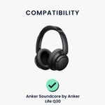 TV, Audio-Video si Foto - Portabile audio - Casti audio - Set 2 Perne de urechi pentru casti Anker Soundcore Life Q35/Q30, Kwmobile, Negru, Piele ecologica, 57542.01 - Infinity.ro