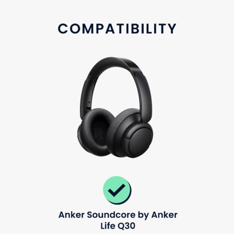 TV, Audio-Video si Foto - Portabile audio - Casti audio - Set 2 Perne de urechi pentru casti Anker Soundcore Life Q35/Q30, Kwmobile, Negru, Piele ecologica, 57542.01 - Infinity.ro