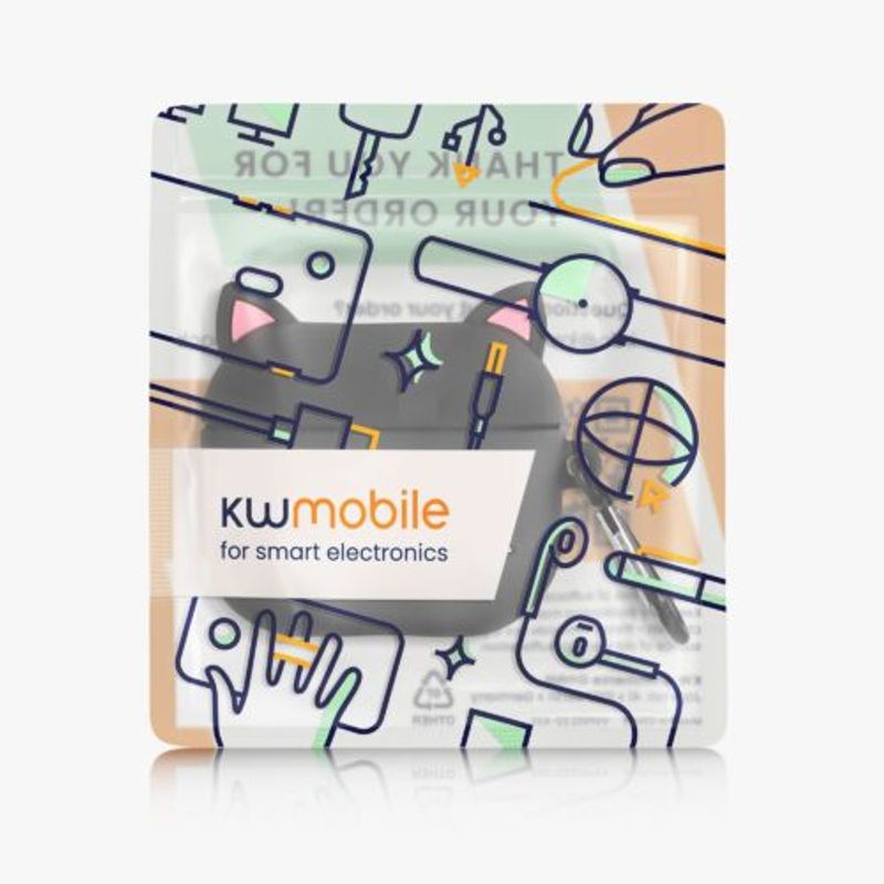 Laptop, Telefoane si Tablete - Telefoane mobile si accesorii - Accesorii Telefoane - Huse telefoane - Husa pentru casti Apple AirPods 3, Kwmobile, Negru/Alb, Silicon, 56542.01 - Infinity.ro