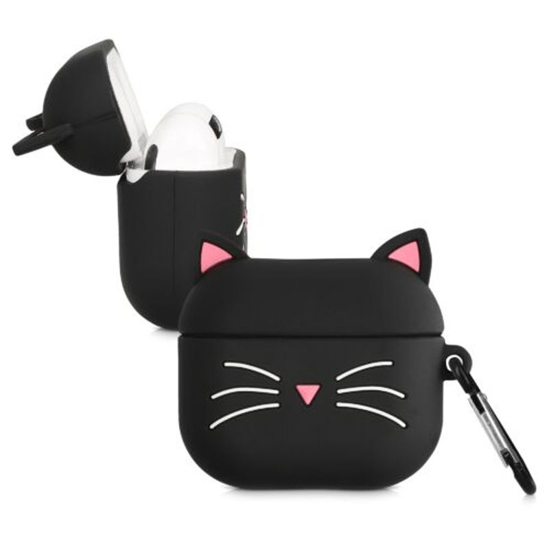 Laptop, Telefoane si Tablete - Telefoane mobile si accesorii - Accesorii Telefoane - Huse telefoane - Husa pentru casti Apple AirPods 3, Kwmobile, Negru/Alb, Silicon, 56542.01 - Infinity.ro