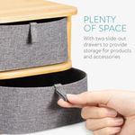 Casa si Gradina - Mobilier - Organizare si depozitare - Cutii depozitare - Organizator pentru cosmetice din bambus si material textil Navaris, 2 Sertare, 54184.01 - Infinity.ro