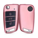 Auto si Moto - Electronice auto - Accesorii electronice auto - Husa Cheie Auto pentru VW/Skoda, 3 Butoane, Silicon, Rose Gold, 52815.02 - Infinity.ro