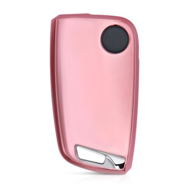 Auto si Moto - Electronice auto - Accesorii electronice auto - Husa Cheie Auto pentru VW/Skoda, 3 Butoane, Silicon, Rose Gold, 52815.02 - Infinity.ro