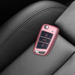 Auto si Moto - Electronice auto - Accesorii electronice auto - Husa Cheie Auto pentru VW/Skoda, 3 Butoane, Silicon, Rose Gold, 52815.02 - Infinity.ro