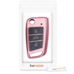 Auto si Moto - Electronice auto - Accesorii electronice auto - Husa Cheie Auto pentru VW/Skoda, 3 Butoane, Silicon, Rose Gold, 52815.02 - Infinity.ro