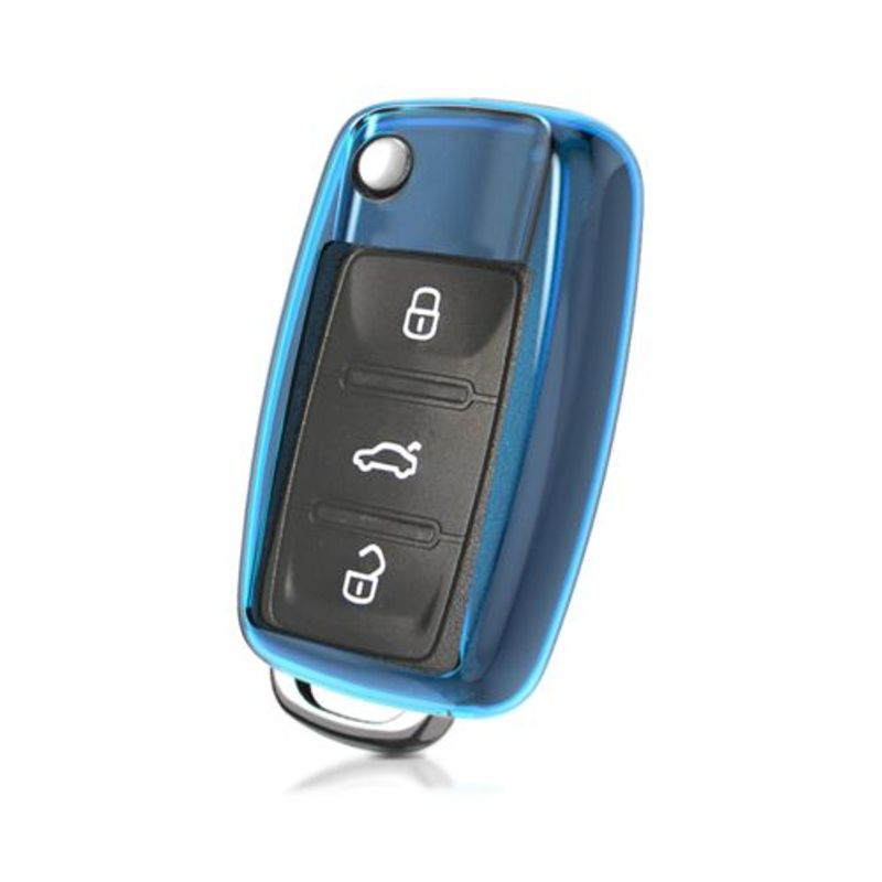Auto si Moto - Electronice auto - Accesorii electronice auto - Husa Cheie Auto pentru VW/Skoda/Seat, 2-3 Butoane, Silicon, Albastru, 47188.04 - Infinity.ro