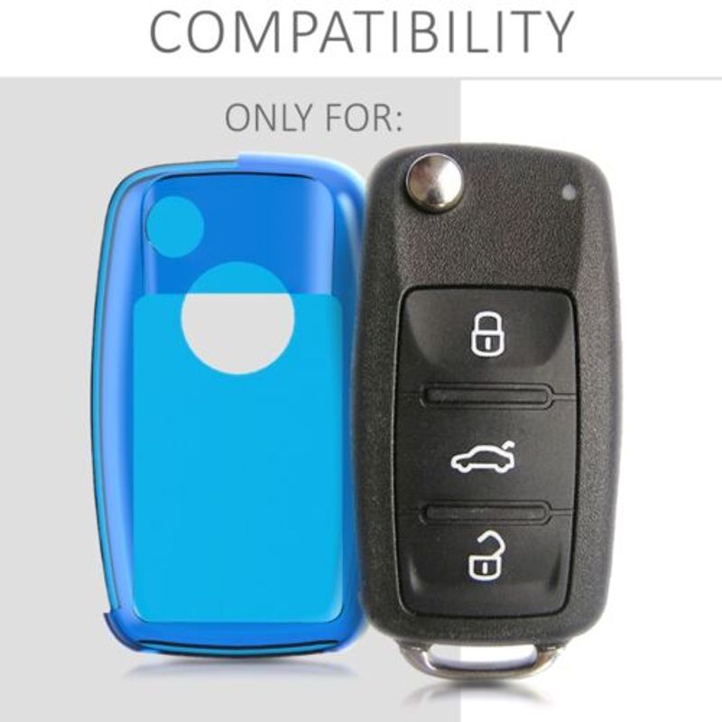 Auto si Moto - Electronice auto - Accesorii electronice auto - Husa Cheie Auto pentru VW/Skoda/Seat, 2-3 Butoane, Silicon, Albastru, 47188.04 - Infinity.ro