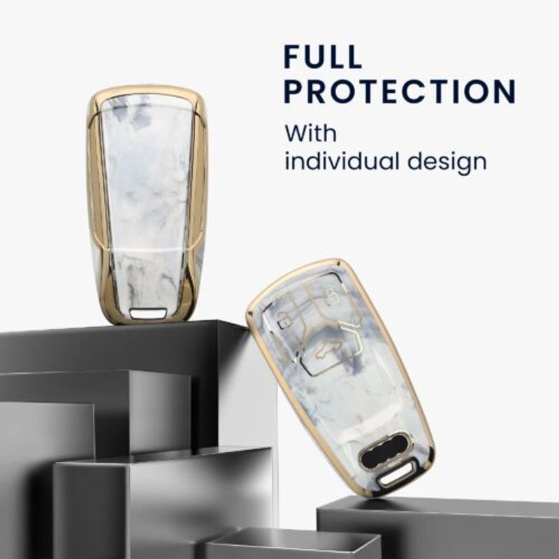 Auto si Moto - Electronice auto - Accesorii electronice auto - Husa Cheie Auto pentru Audi 3 Butoane - Smart Key, Kwmobile, Multicolor, Silicon, 52827.03 - Infinity.ro
