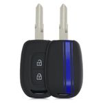 Auto si Moto - Electronice auto - Accesorii electronice auto - Husa Cheie Auto pentru Dacia/Renault, 2 Butoane, Keyless Go, Kwmobile, Silicon, Negru/Albastru, 54813.02 - Infinity.ro