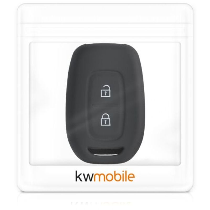 Auto si Moto - Electronice auto - Accesorii electronice auto - Husa Cheie Auto pentru Dacia/Renault, 2 Butoane, Keyless Go, Kwmobile, Silicon, Negru/Albastru, 54813.02 - Infinity.ro