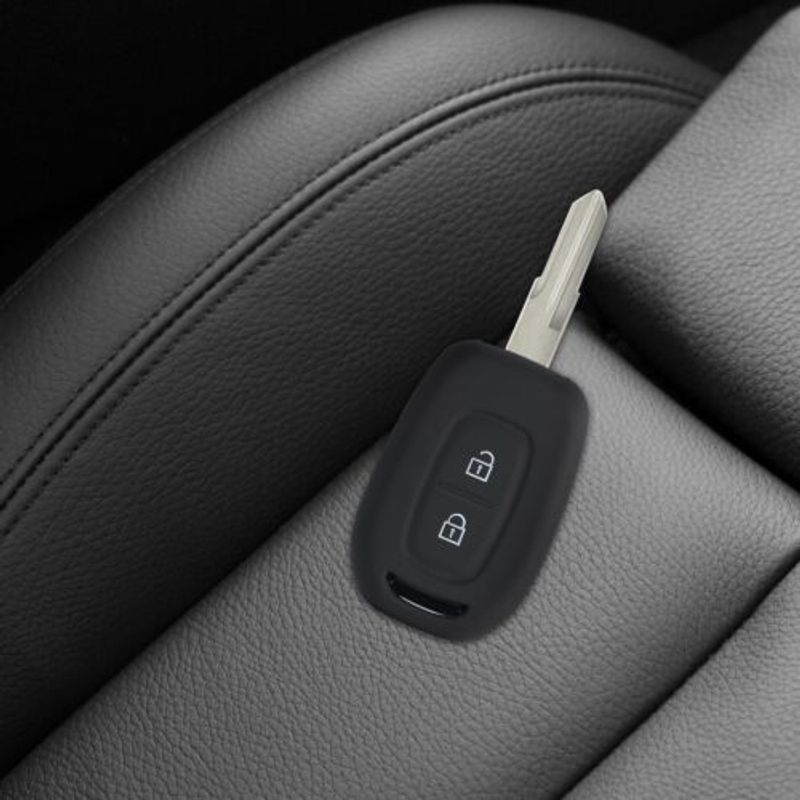 Auto si Moto - Electronice auto - Accesorii electronice auto - Husa Cheie Auto pentru Dacia/Renault, 2 Butoane, Keyless Go, Kwmobile, Silicon, Negru/Albastru, 54813.02 - Infinity.ro