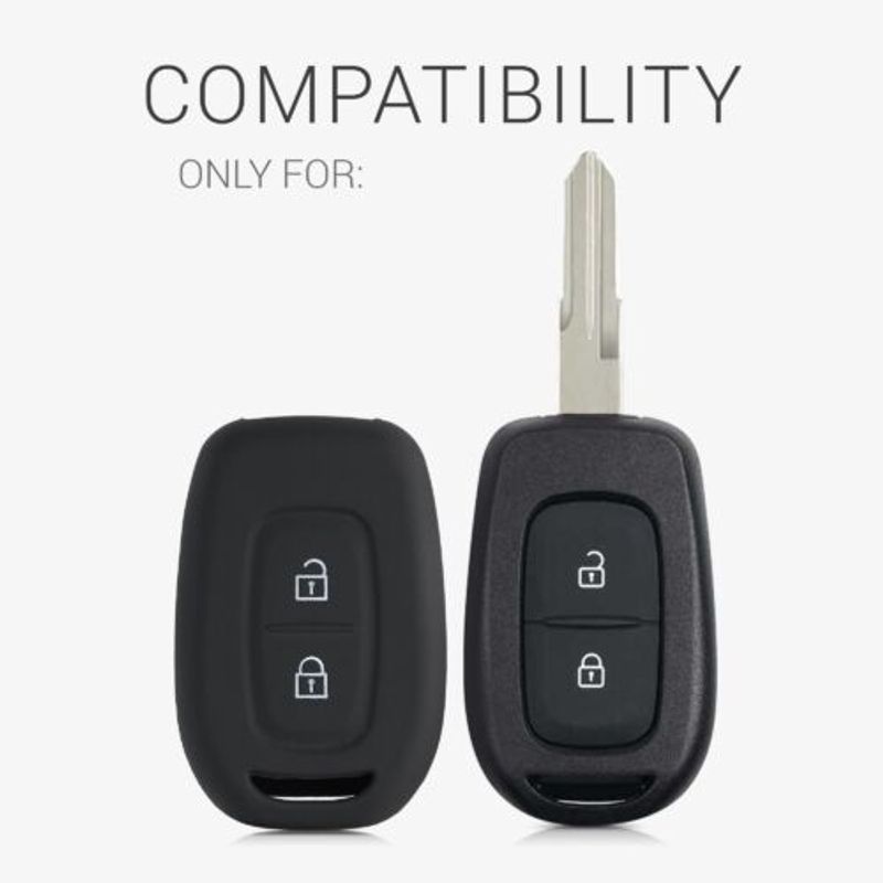 Auto si Moto - Electronice auto - Accesorii electronice auto - Husa Cheie Auto pentru Dacia/Renault, 2 Butoane, Keyless Go, Kwmobile, Silicon, Negru/Albastru, 54813.02 - Infinity.ro