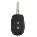 Auto si Moto - Electronice auto - Accesorii electronice auto - Husa Cheie Auto pentru Dacia/Renault, 2 Butoane, Keyless Go, Kwmobile, Silicon, Negru/Albastru, 54813.02 - Infinity.ro
