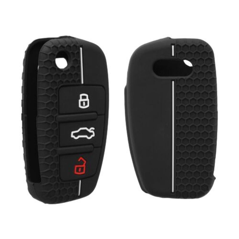 Auto si Moto - Electronice auto - Accesorii electronice auto - Husa Cheie Auto pentru Audi, 3 Butoane, Kwmobile, Silicon, Negru, 53134.03 - Infinity.ro