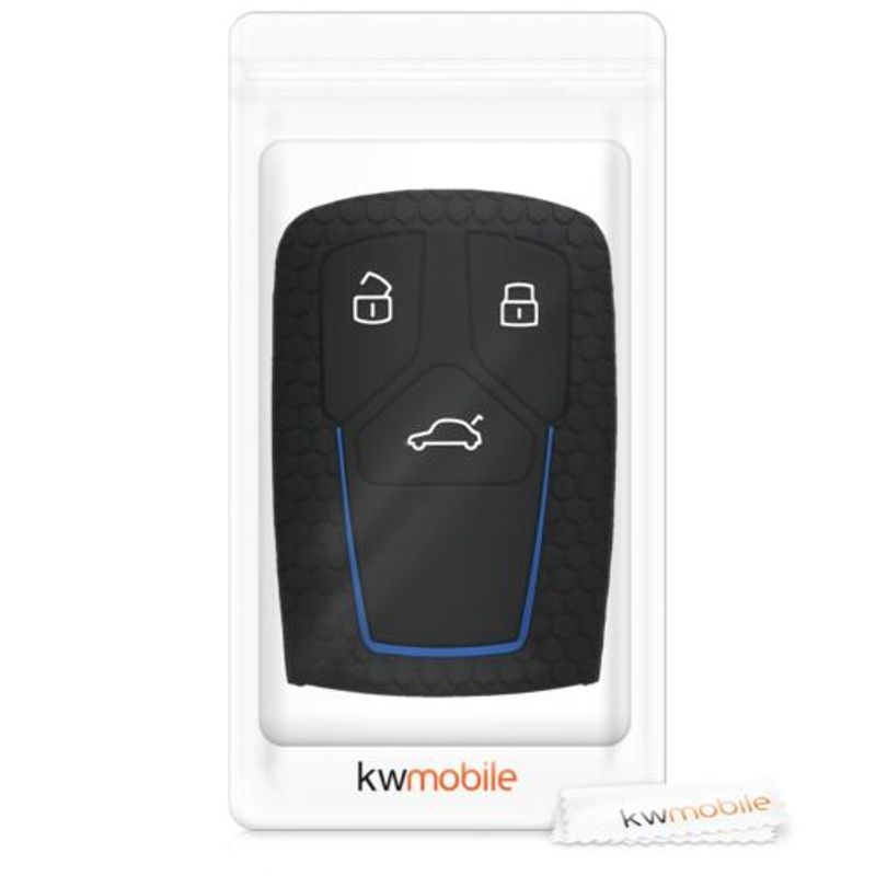 Auto si Moto - Electronice auto - Accesorii electronice auto - Husa Cheie Auto pentru Audi, 3 Butoane, Keyless Go, Silicon, Negru, 43623.17 - Infinity.ro
