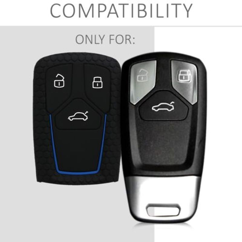 Auto si Moto - Electronice auto - Accesorii electronice auto - Husa Cheie Auto pentru Audi, 3 Butoane, Keyless Go, Silicon, Negru, 43623.17 - Infinity.ro