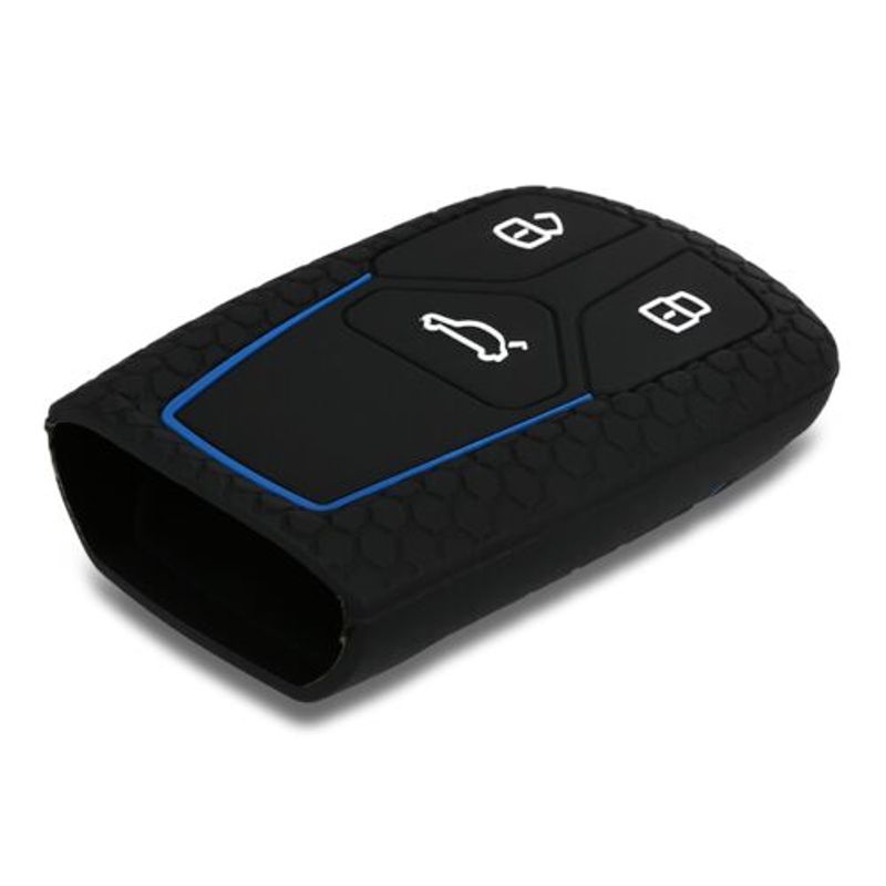 Auto si Moto - Electronice auto - Accesorii electronice auto - Husa Cheie Auto pentru Audi, 3 Butoane, Keyless Go, Silicon, Negru, 43623.17 - Infinity.ro