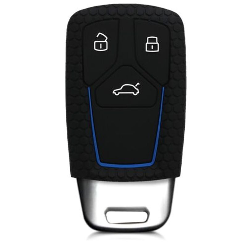 Auto si Moto - Electronice auto - Accesorii electronice auto - Husa Cheie Auto pentru Audi, 3 Butoane, Keyless Go, Silicon, Negru, 43623.17 - Infinity.ro