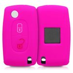 Auto si Moto - Electronice auto - Accesorii electronice auto - Husa Cheie Auto pentru Peugeot/Citroen, 2 Butoane, Silicon, Roz, 43668.08 - Infinity.ro
