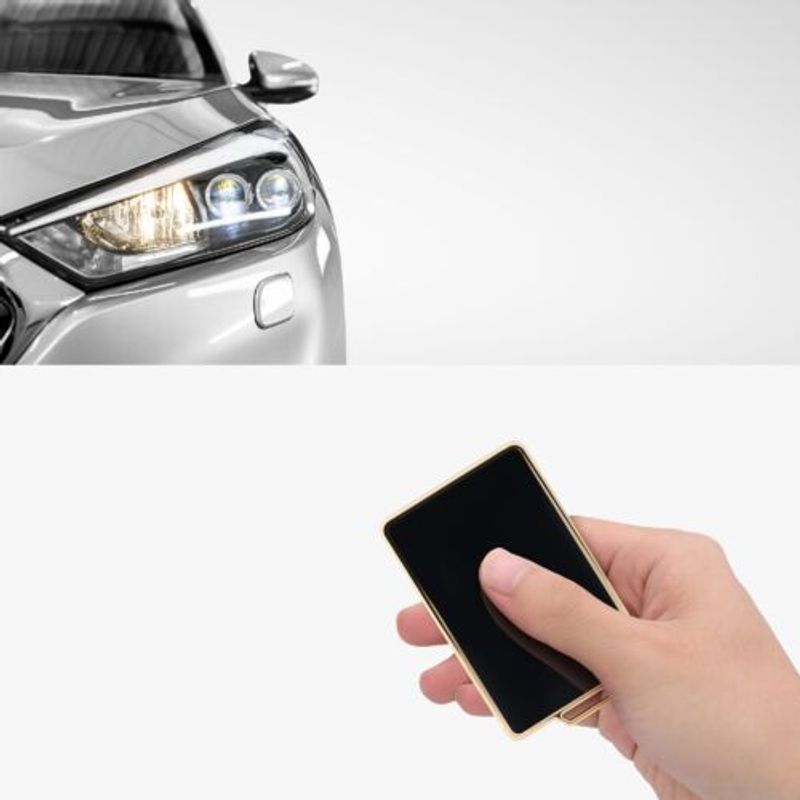 Auto si Moto - Electronice auto - Accesorii electronice auto - Husa Cheie Auto pentru Tesla Model 3/Model Y, Kwmobile, Negru/Auriu, Silicon, 58600.01 - Infinity.ro